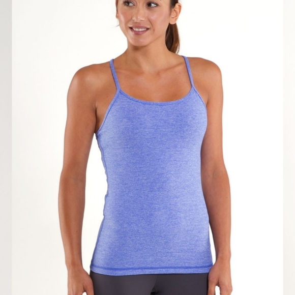 lululemon athletica Tops - Lululemon Power Y Tank Heathered Rocksteady Size 8